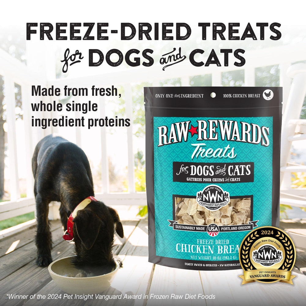Northwest Naturals freeze-dried chicken bite-sized pieces ideal for dogs and cats