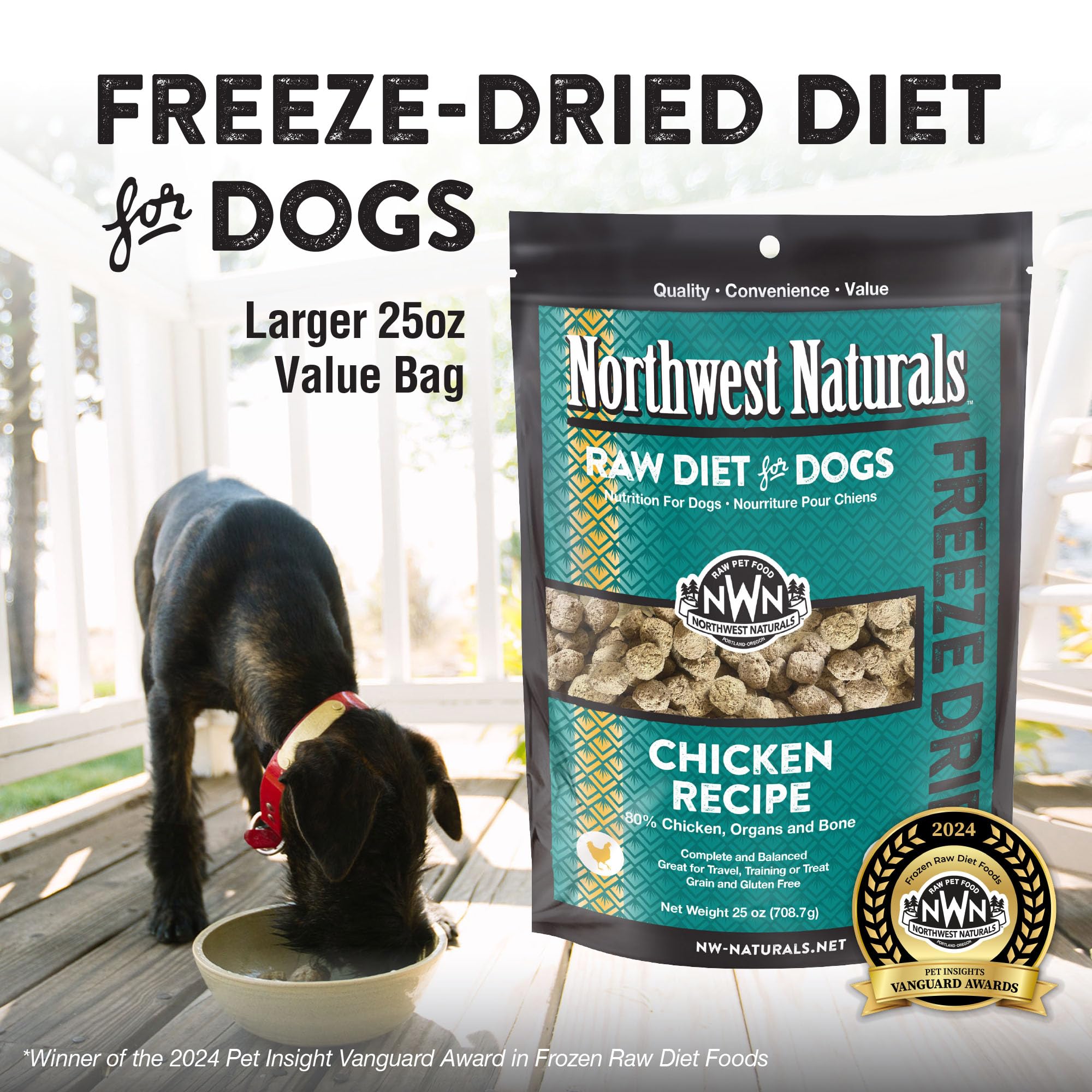 Northwest Naturals nuggets in a bowl demonstrate easy serving for meals and training.