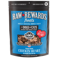 Northwest Naturals freeze-dried chicken heart front shows a simple, single-ingredient treat for training