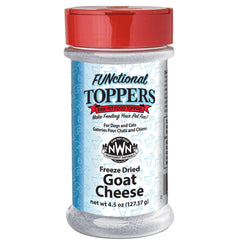 Northwest Naturals freeze-dried goat cheese topper bowl-serve enhances meal appeal for pets.