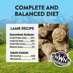 Northwest Naturals lamb dog food served in a bowl for easy mealtime.