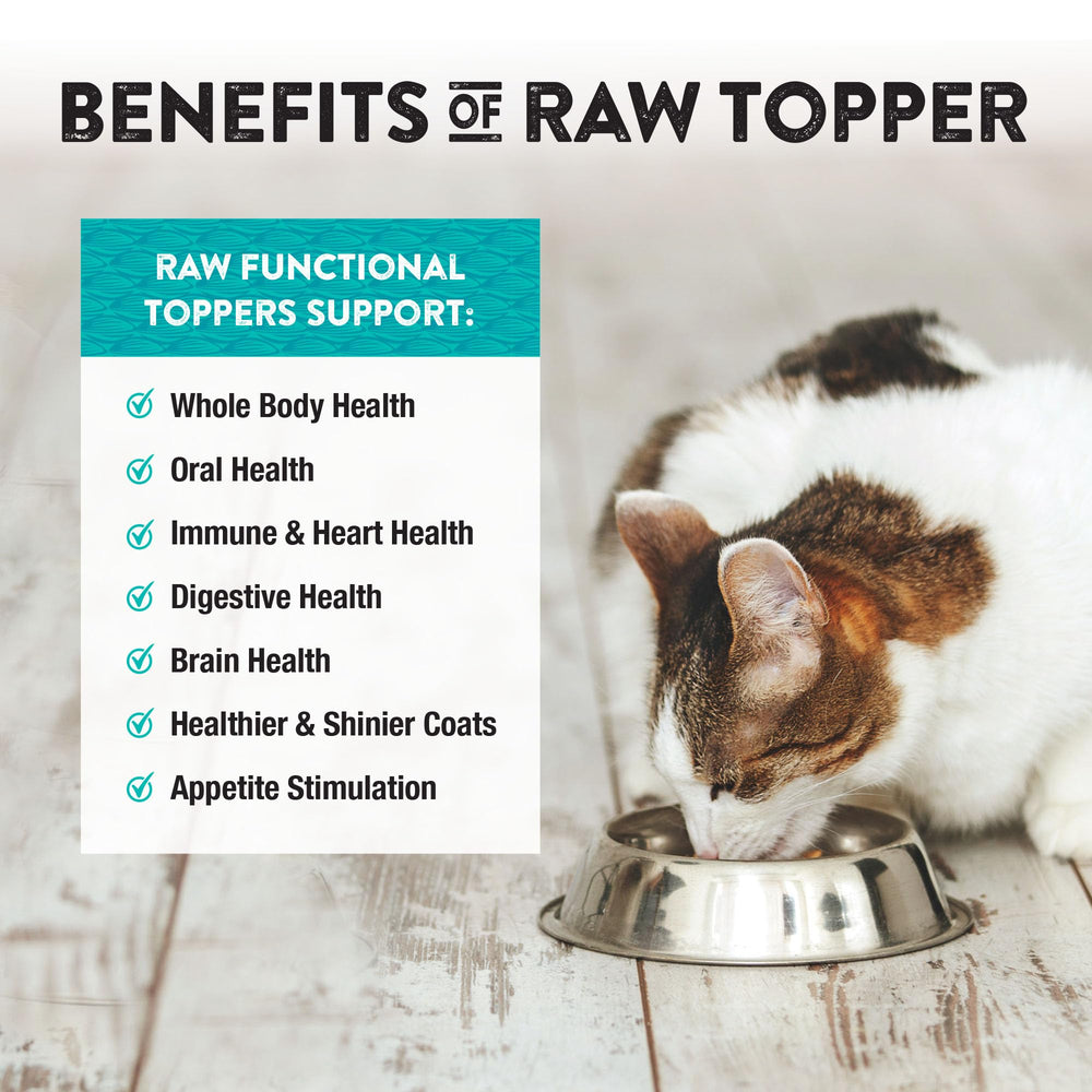 Northwest Naturals freeze-dried texture atop kibble provides appetizing aroma.
