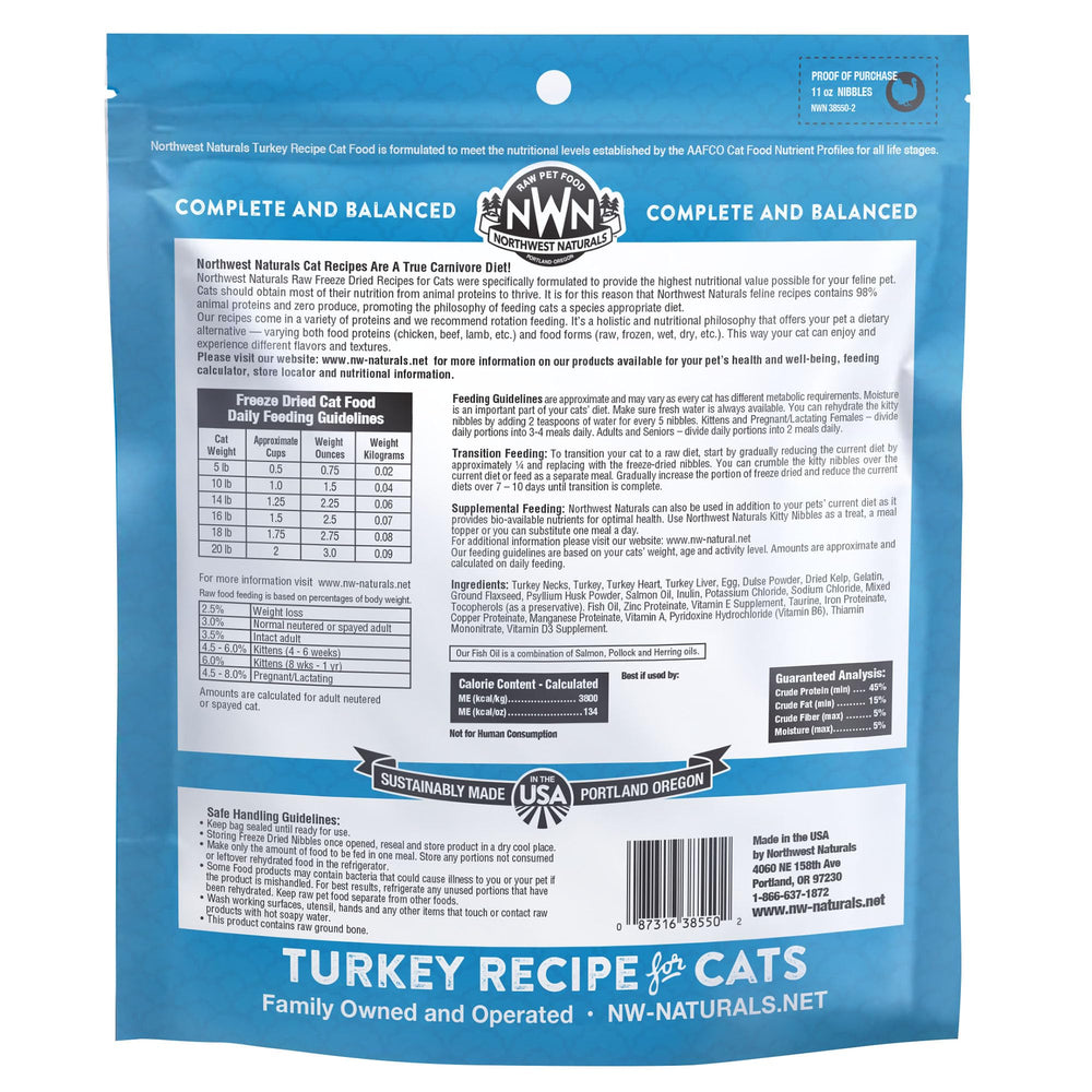 Northwest Naturals kitten-friendly bites—smaller size supports young cats' chewing and bonding.