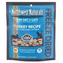 Northwest Naturals freeze-dried turkey cat nibbles—bite-sized treats ideal for training rewards.