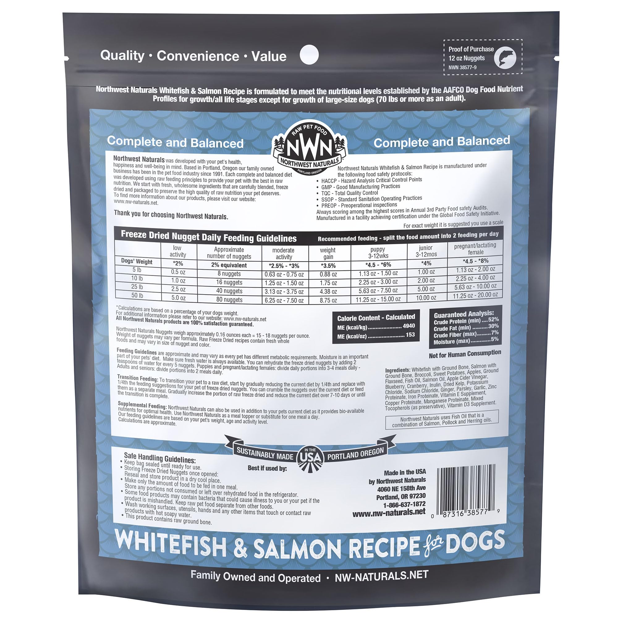 Northwest Naturals grain-free high-protein formula for meals that align with natural preferences.