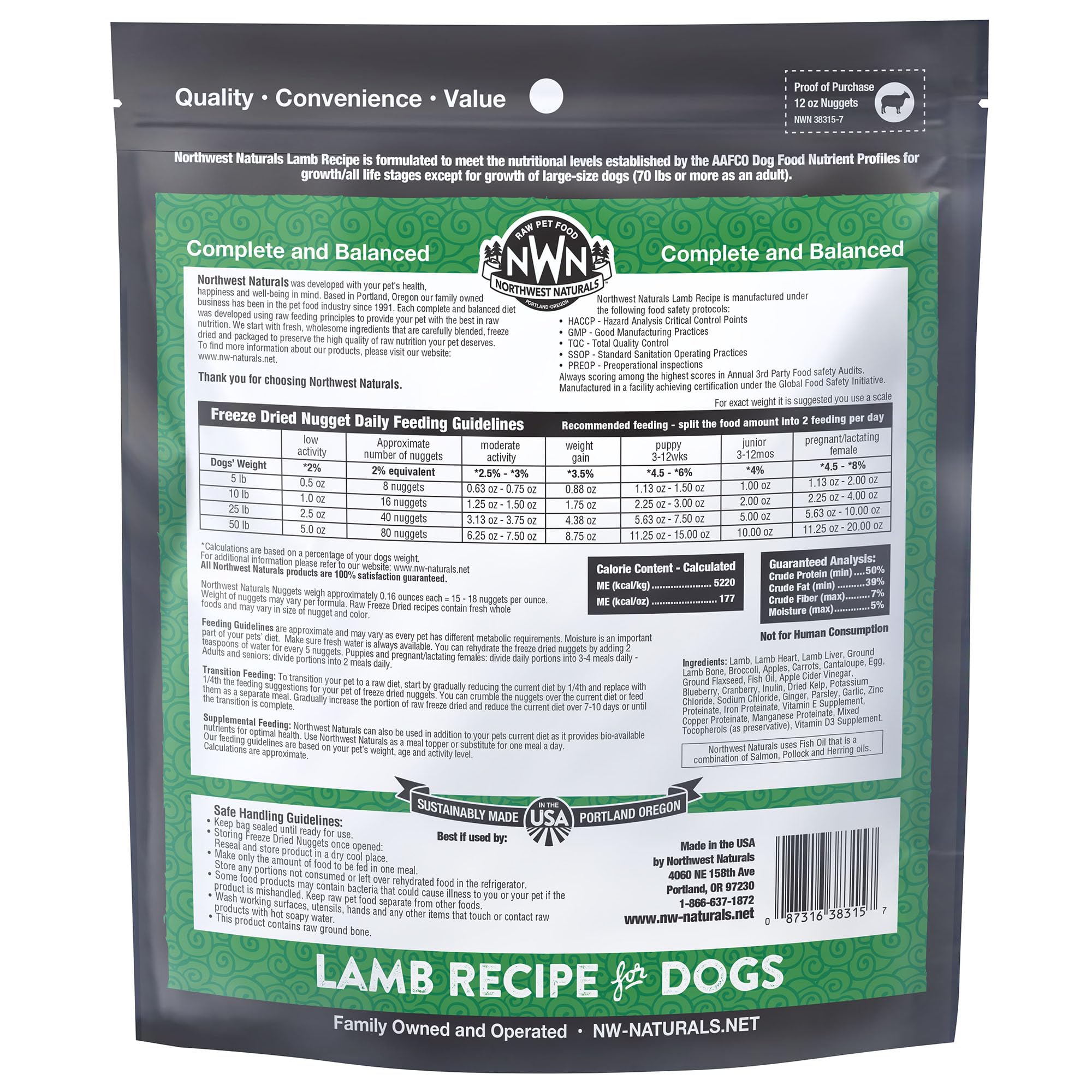 Northwest Naturals grain-free lamb dog food with limited ingredients for sensitive dogs.
