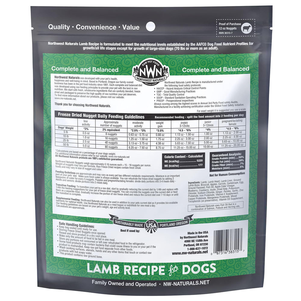 Northwest Naturals grain-free lamb dog food with limited ingredients for sensitive dogs.