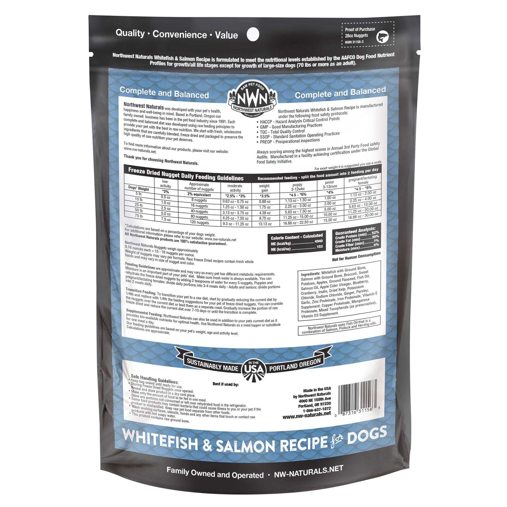 Northwest Naturals made-in-usa badge highlights quality and safety.
