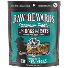 Northwest Naturals Raw Rewards chicken neck whole-neck package, a simple single-ingredient reward for pets.