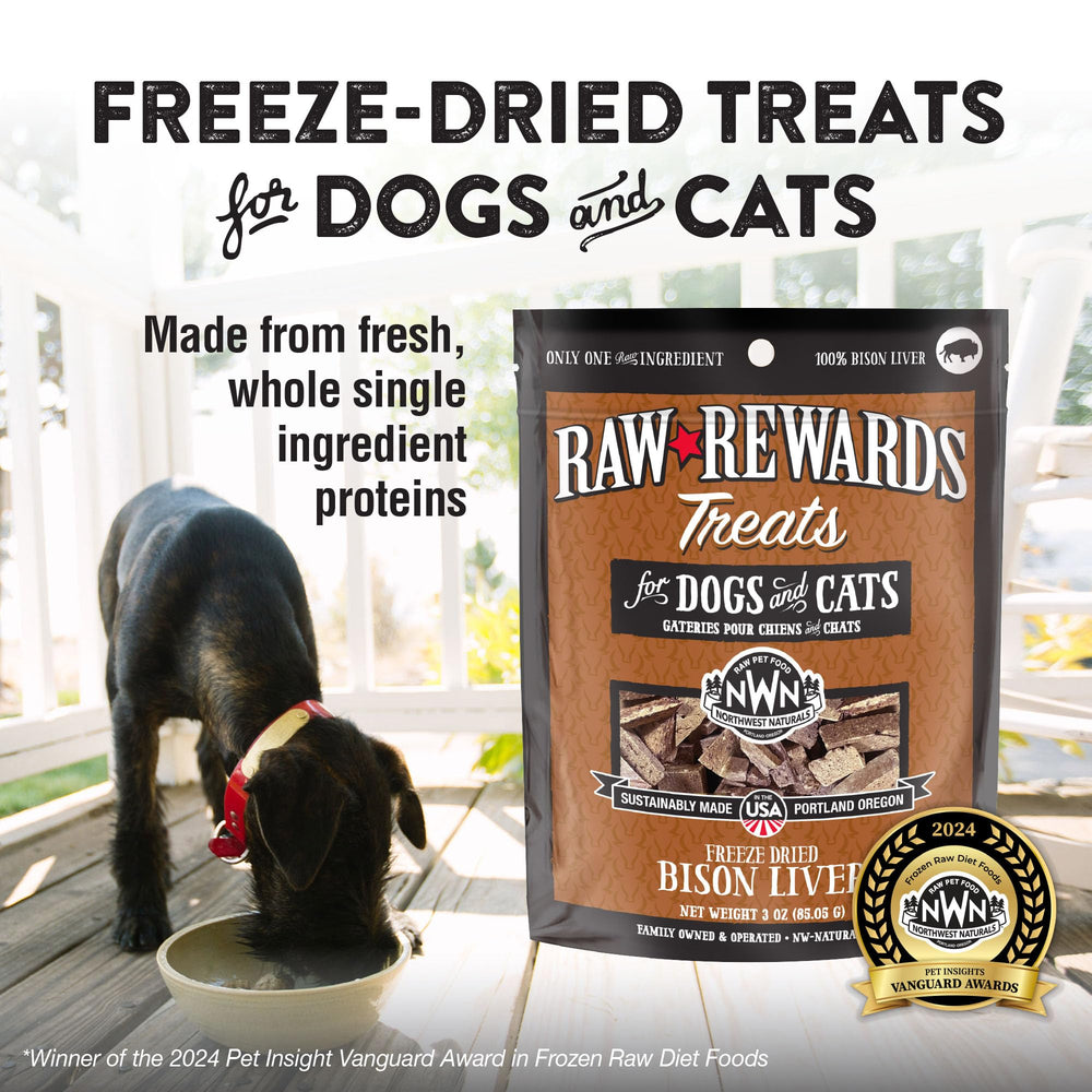 Northwest Naturals Raw Rewards close-up of bite-sized pieces, highly palatable for picky eaters.