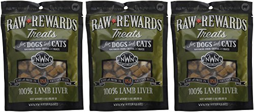Northwest Naturals Raw Rewards lamb liver training treats shown for quick rewards.