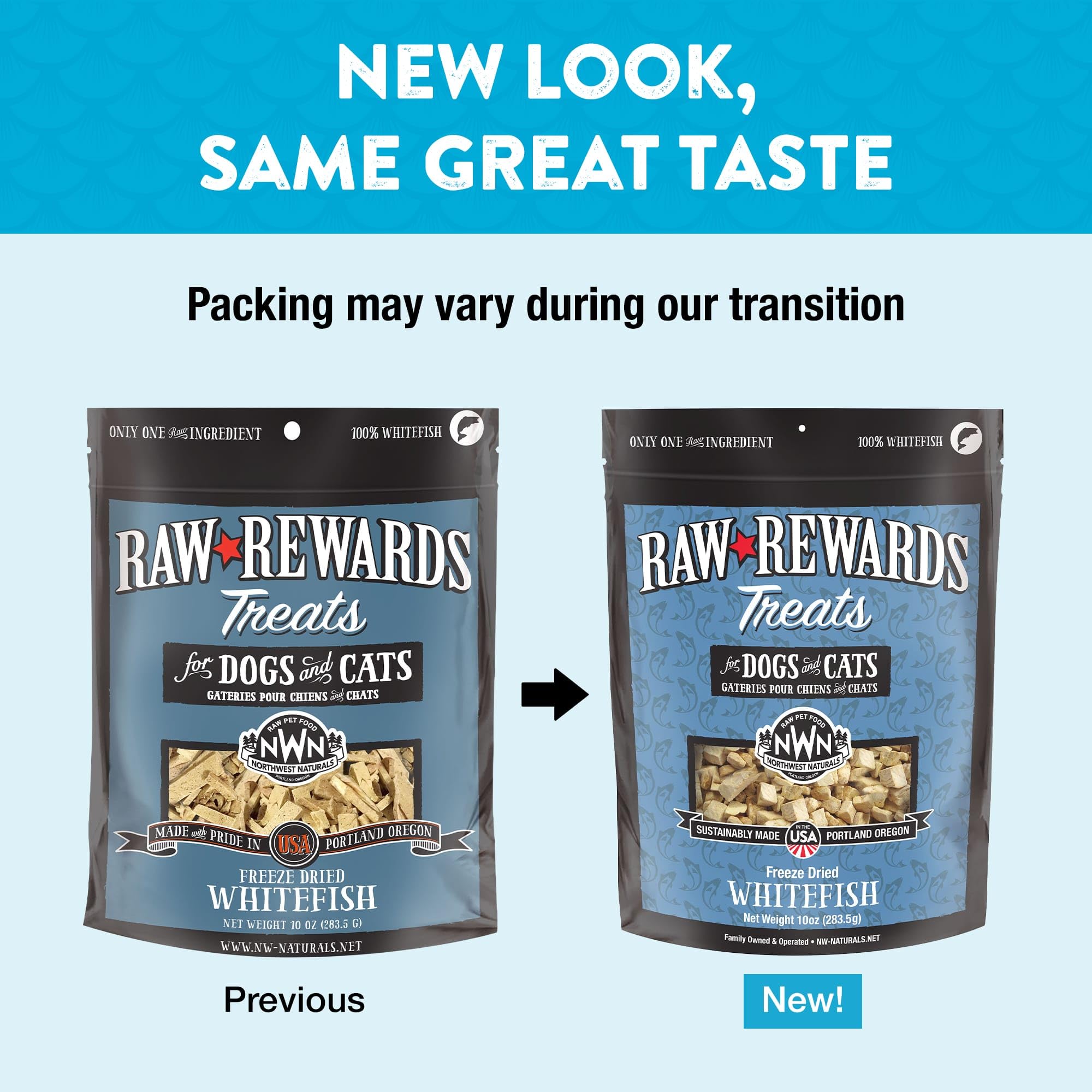 Northwest Naturals Whitefish bites—tiny pieces ideal for pets during training or daily rewards.