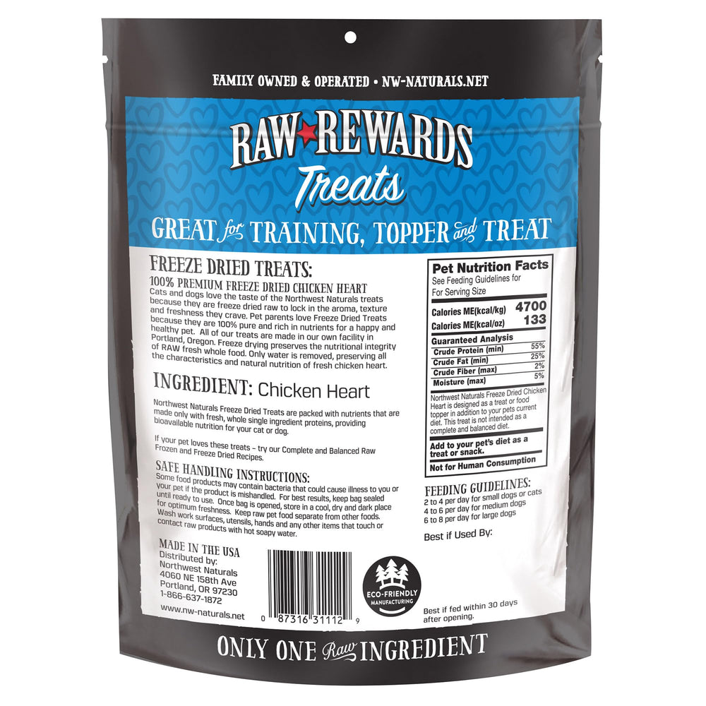 Northwest Naturals chicken heart treats support training rewards and tasty engagement.