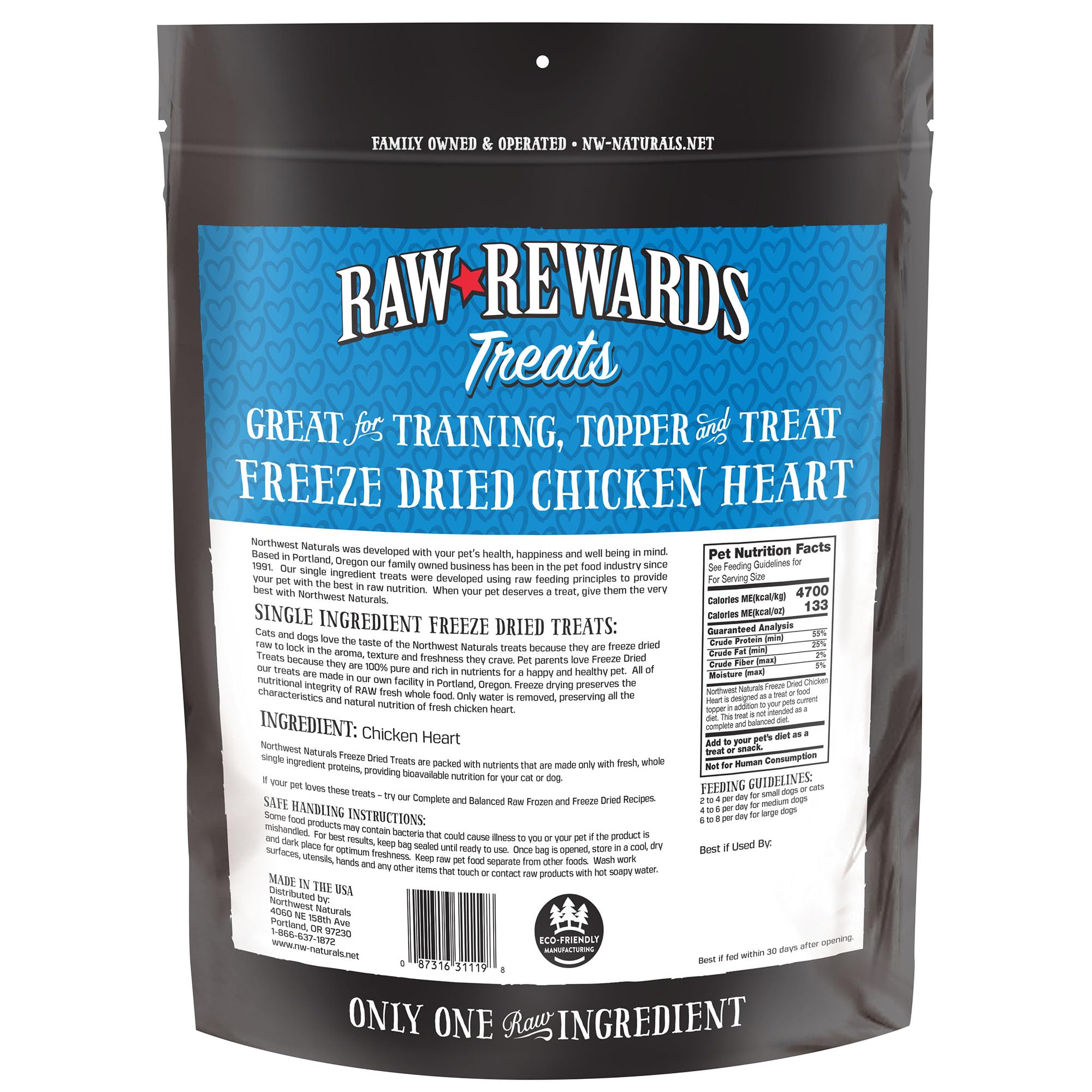 Northwest Naturals travel-pack open-jar shows convenient, shelf-stable protein snack for pets