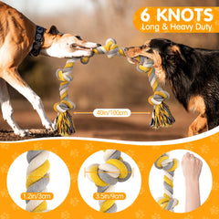 Norvy rope toy 100% natural washable cotton texture detail for safe chewing