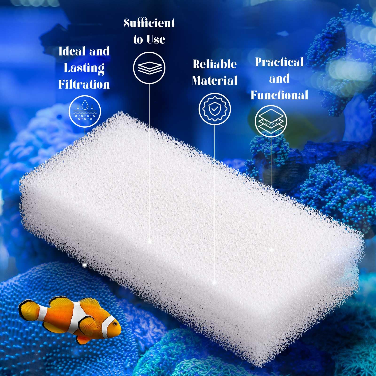 Nosiny foam pad texture highlights smooth white surface.