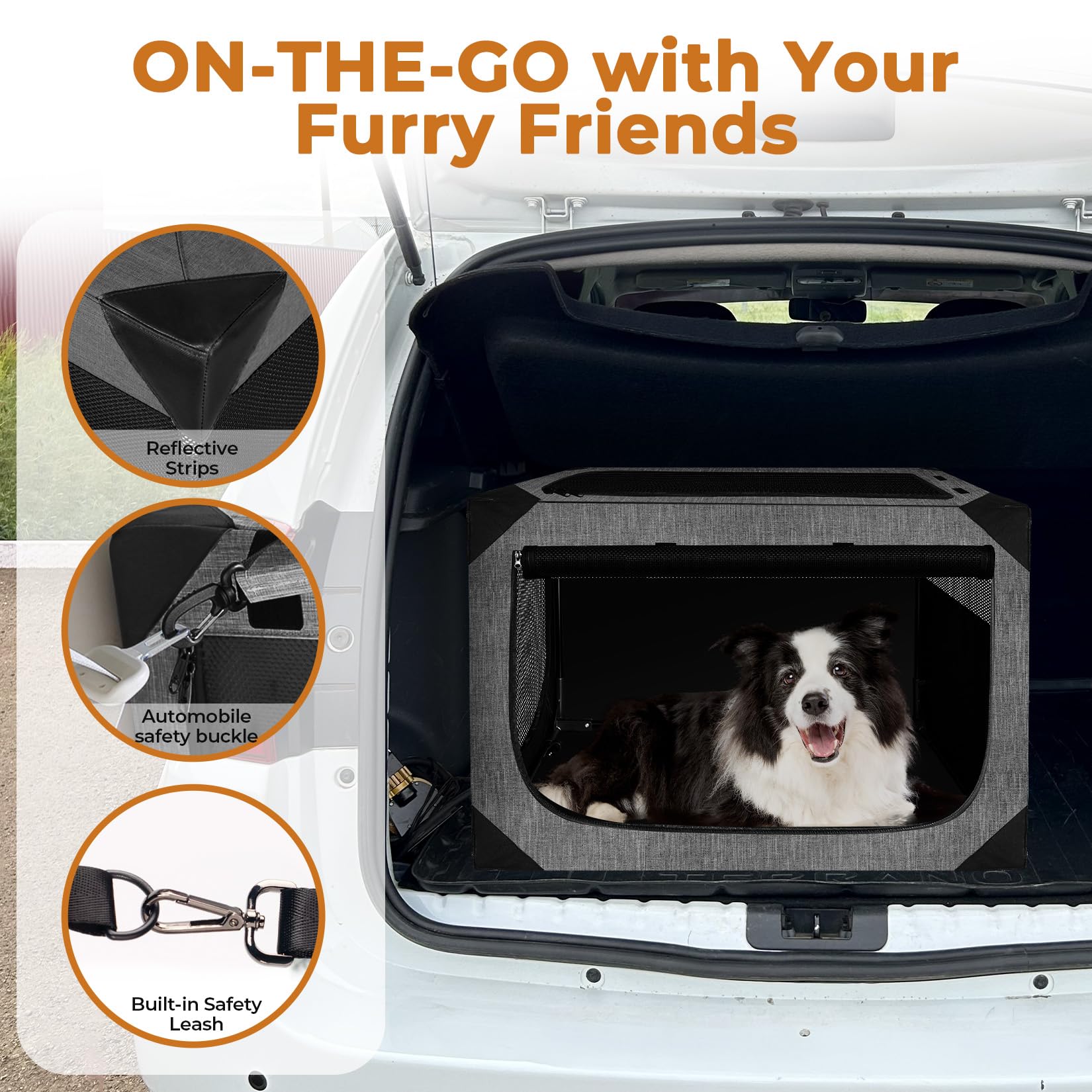 Nottia chew-proof fabric keeps large dogs comfortable and secure