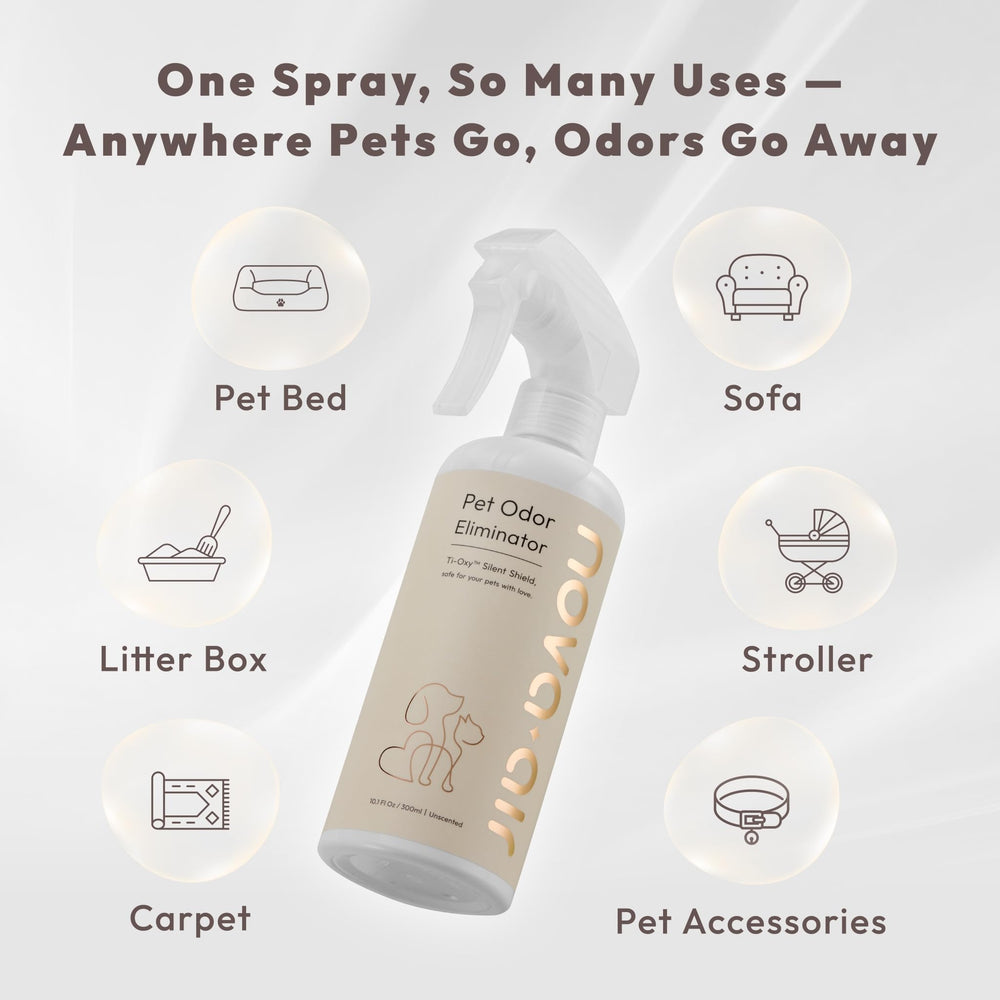 Nova-air Ti-Oxy Shield freshness emphasizes ongoing odor control.