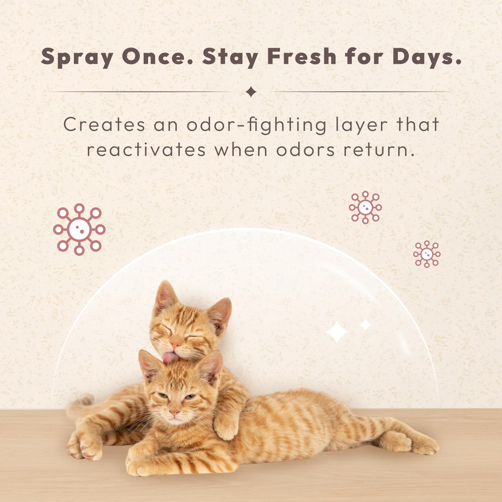 Nova-air Ti-Oxy technology close-up shows odor-molecule breakdown for deeper freshness.