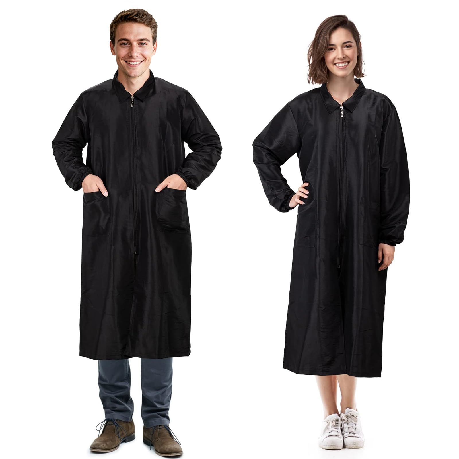 Noverlife grooming workwear front view with lightweight anti-static fabric for neat grooming.