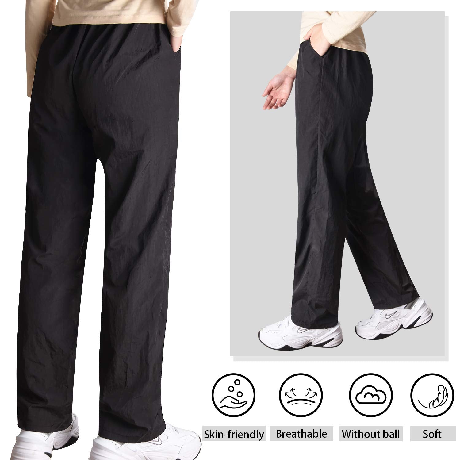 Noverlife pet groomer trousers show splash-proof fabric to keep clothes cleaner during baths.
