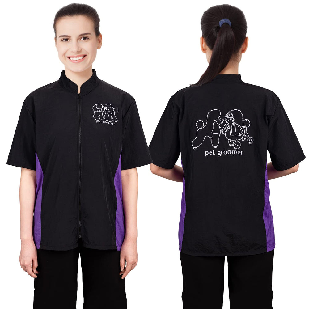 Noverlife smock with front collar for neck protection and stylish detail.