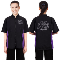 Noverlife smock with front collar for neck protection and stylish detail.