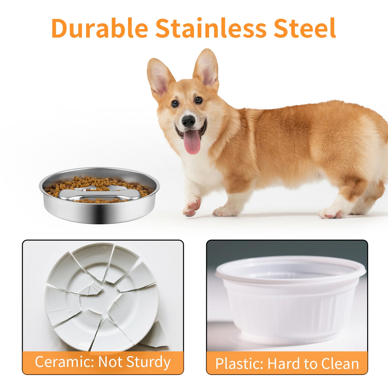Novery slow-feeder bowl non-slip bottom stabilizes during energetic meals.