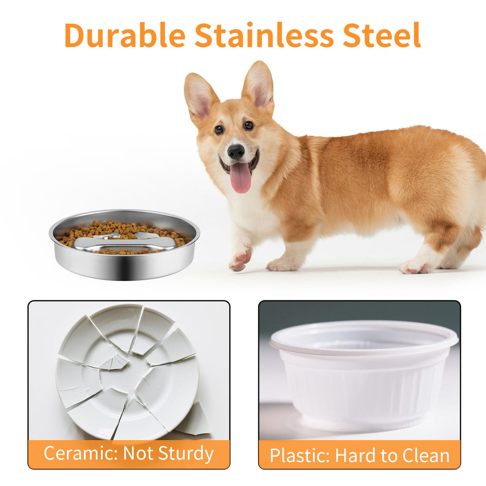 Novery slow-feeder bowl non-slip bottom stabilizes during energetic meals.