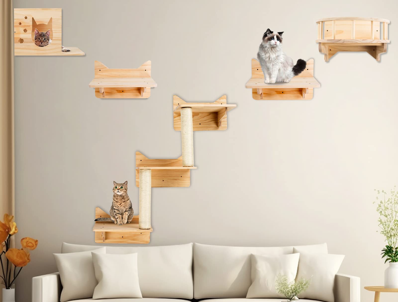 NOVGOBHOT cat wall shelves condo house offers a cozy high retreat.