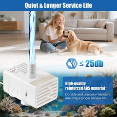 Novique 3W pump with sponge filtration helps keep water clearer during use.