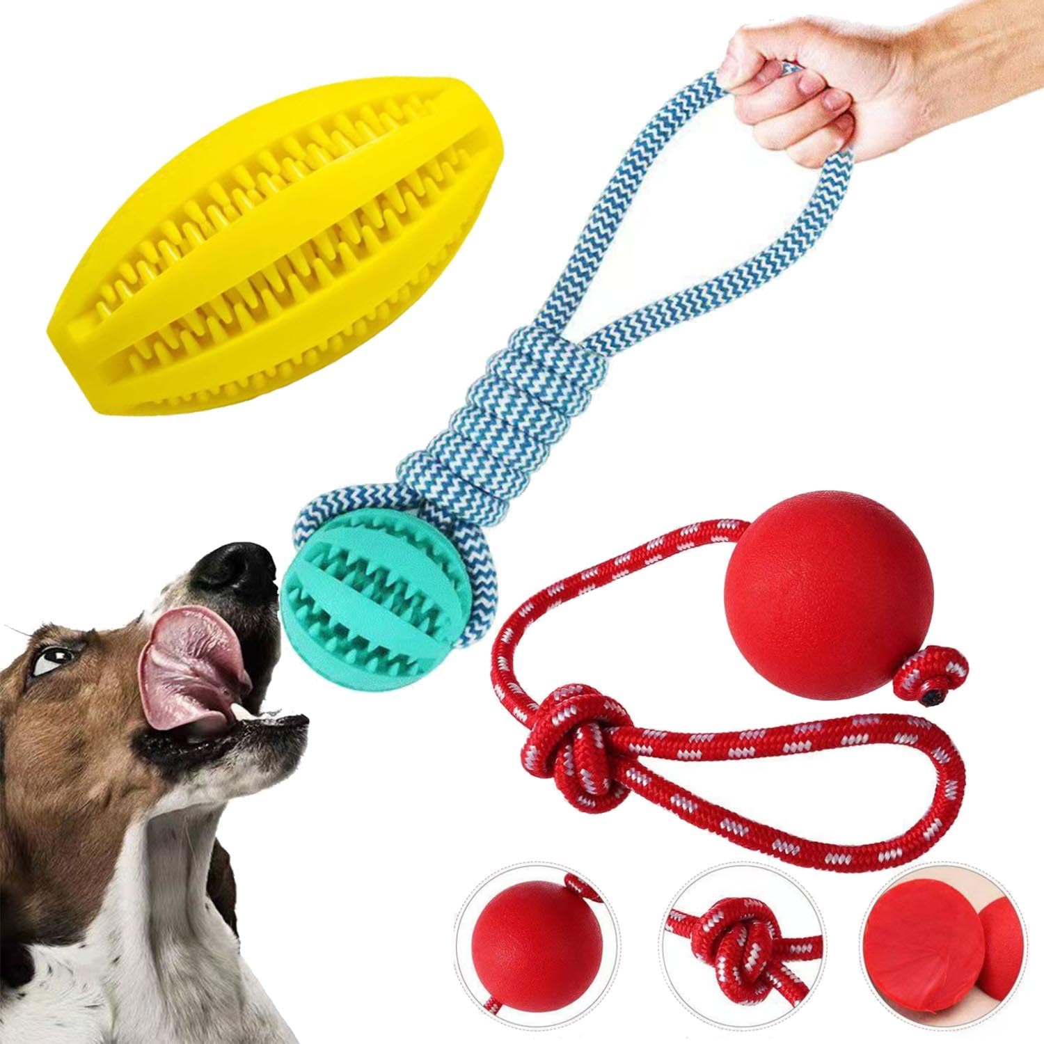 Novique heavy-duty rope toy for large breeds ready for fetch and tug sessions.