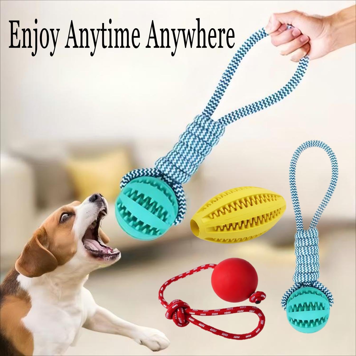 Novique heavy-duty dog rope toy large breed close-up chew session.