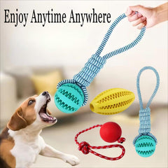 Novique heavy-duty dog rope toy large breed close-up chew session.