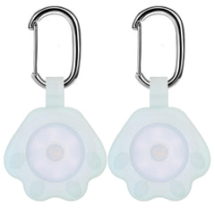 Novkin dog light 2-pack attached for nighttime collar visibility and safety.