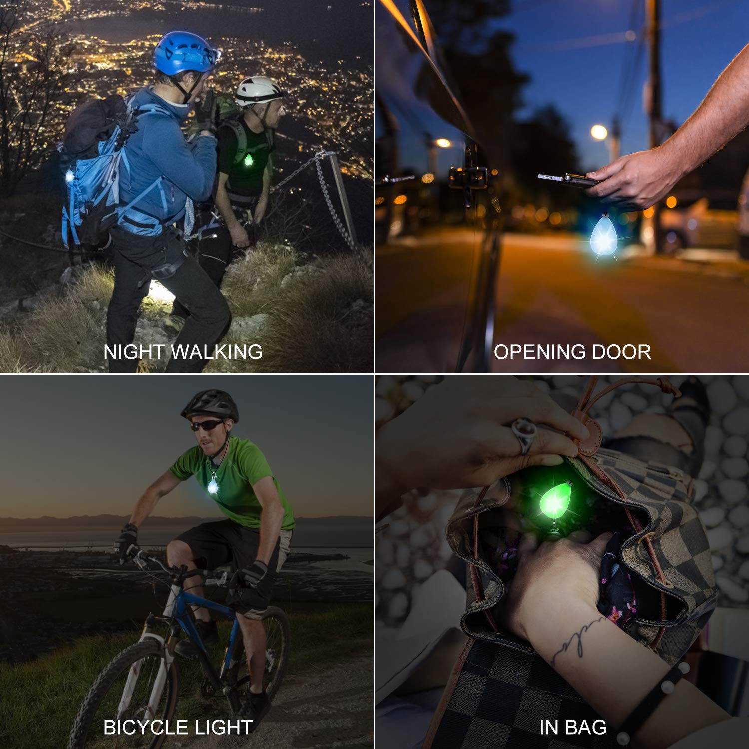 Novkin LED light with waterproof carabiner ready for rainy hikes and outdoor adventures.