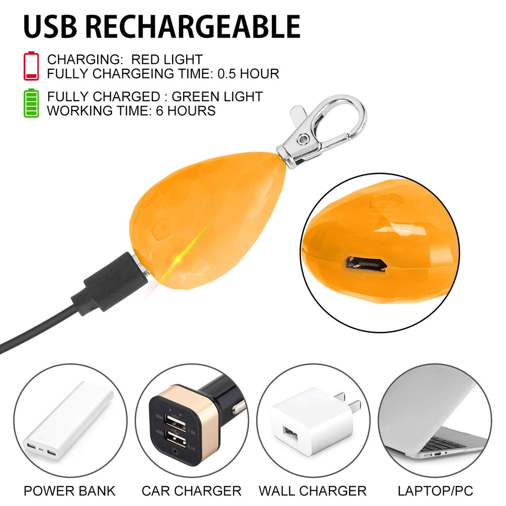 Novkin rechargeable dog light plugged in via micro USB for quick charging.