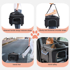 NOVOLAB 4-in-1 seat elevates pet to window view reducing travel stress