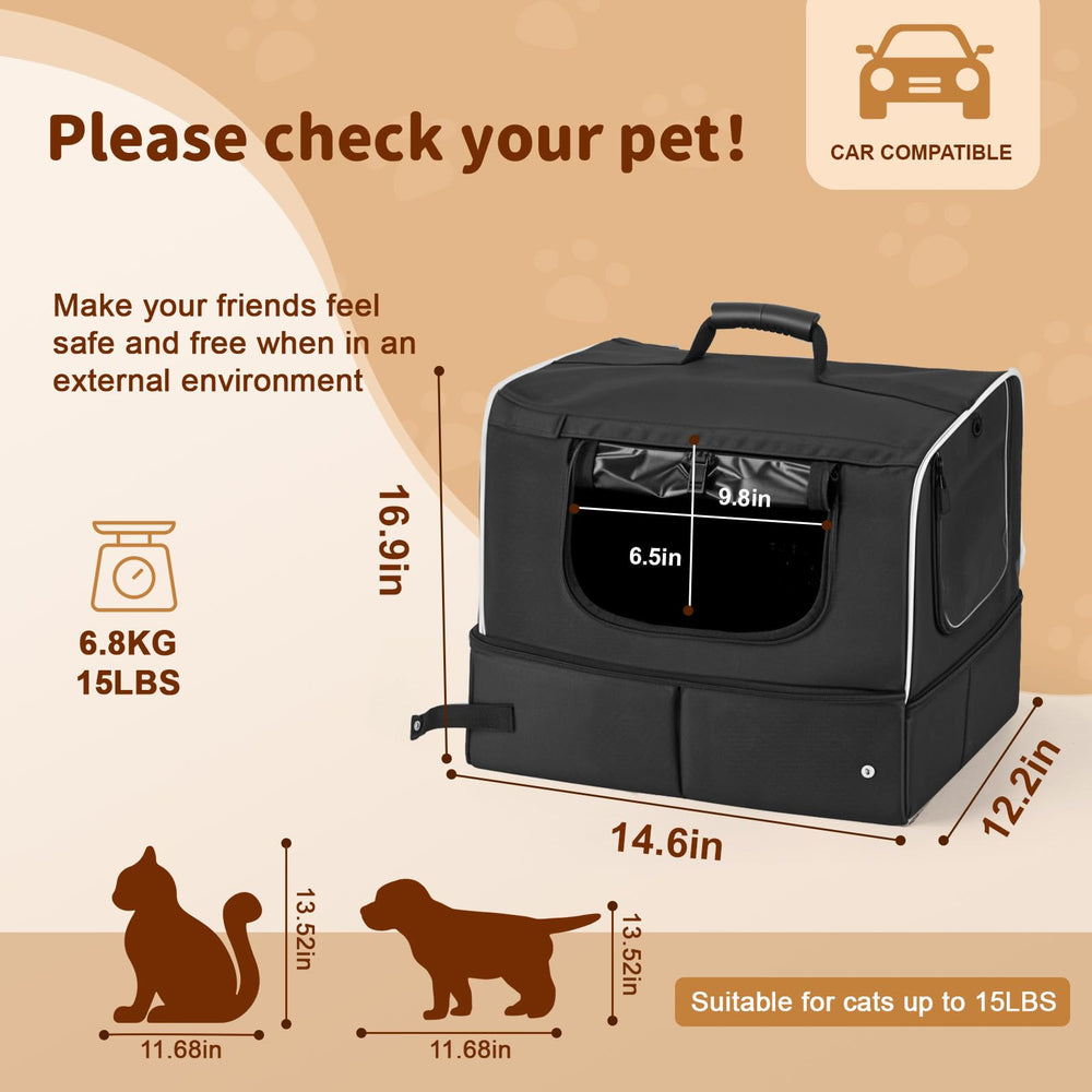 NOVOLAB cat travel-litter-box inside view shows sturdy foldable design.