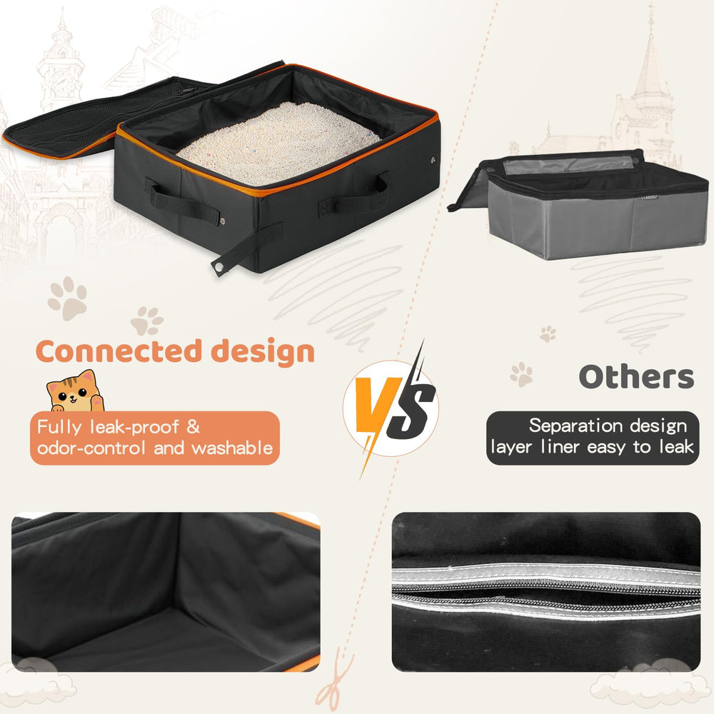 NOVOLAB cat travel litter box zipper lid demonstrates odor-control design