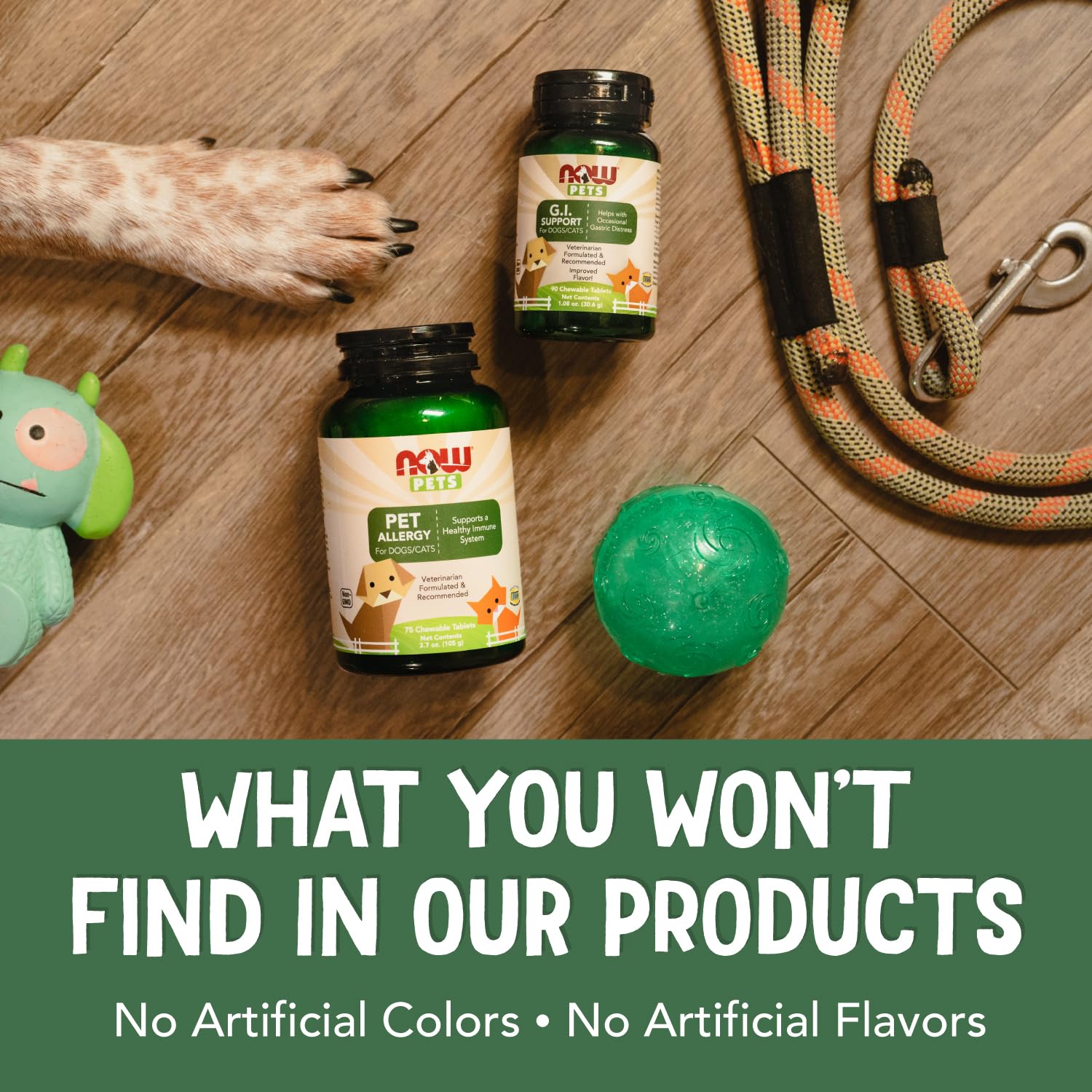 NOW Pets cardiovascular-support nasc-certified badge signals veterinary-formulated quality