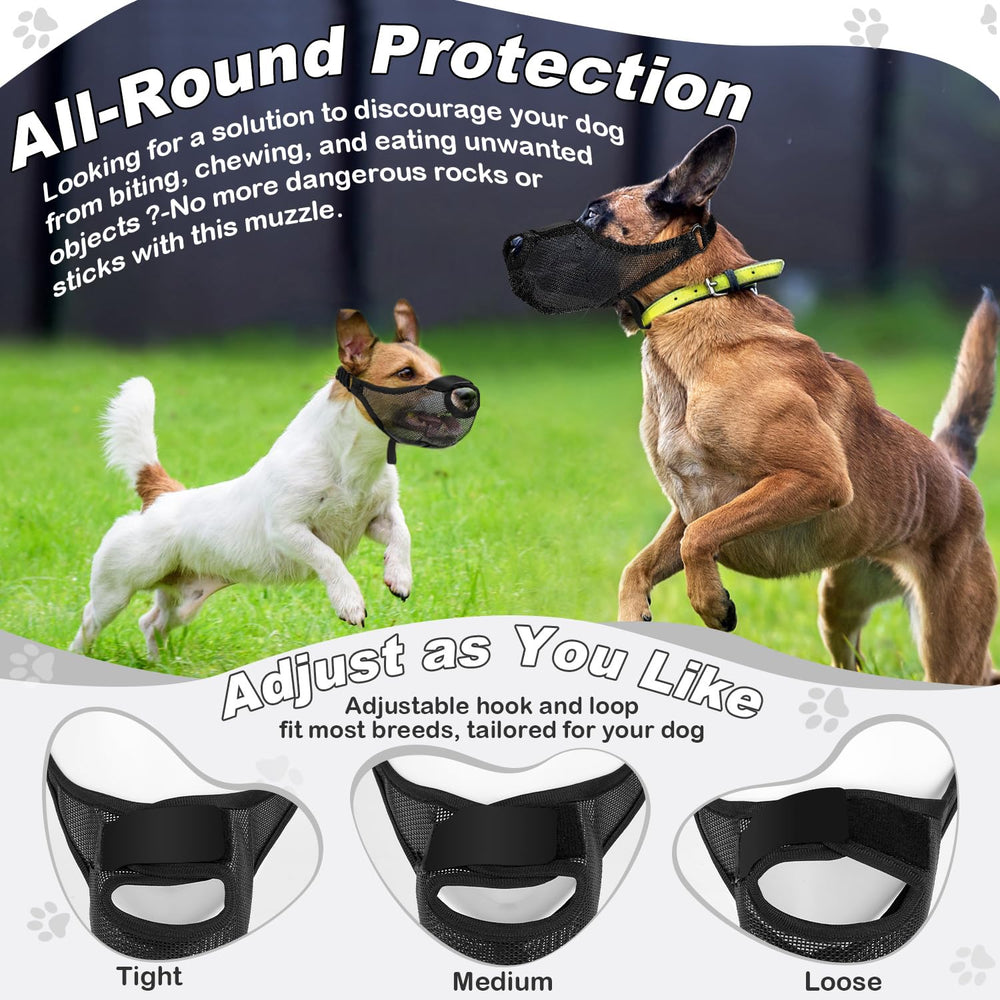 NOWAWEVE dog muzzle helps prevent nibbling during outdoor adventures.