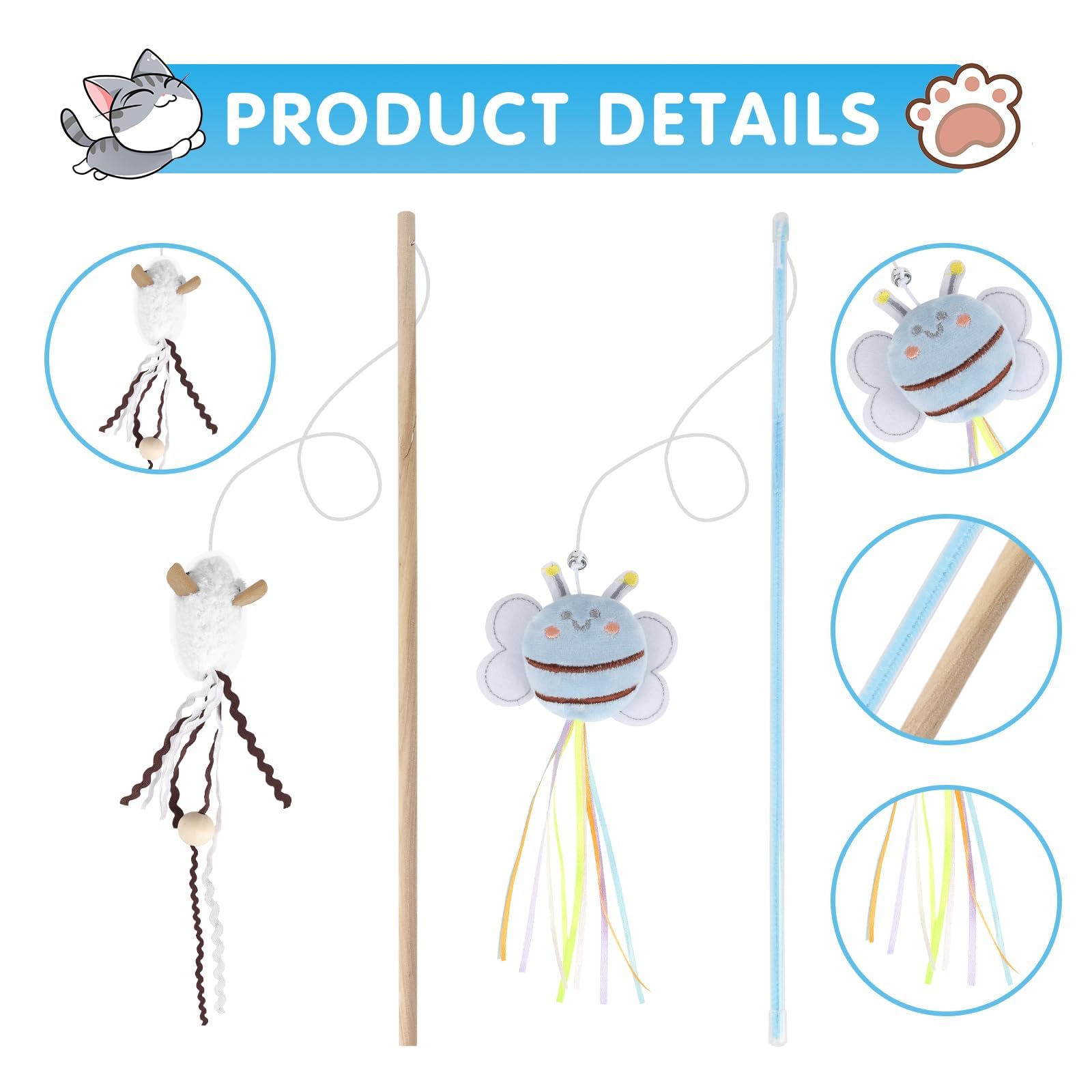 NOWFRESH wand closeup shows jingling bell and bright streamers that attract attention