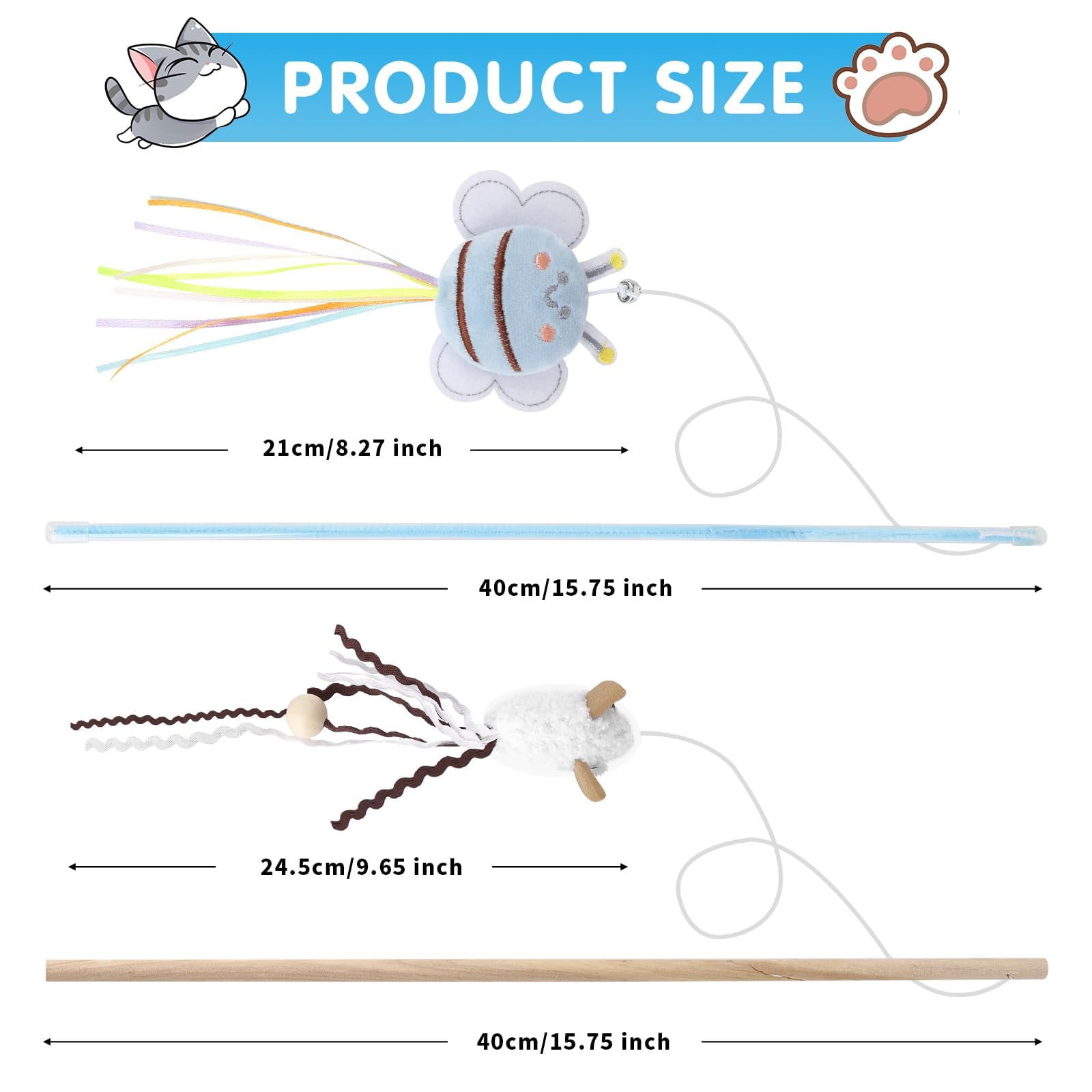NOWFRESH cat wand toy set with paper fish highlights prey-mimicking play and mental engagement