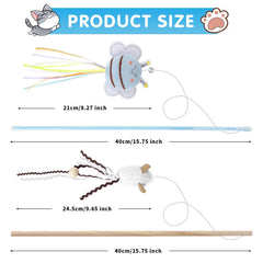 NOWFRESH cat wand toy set with paper fish highlights prey-mimicking play and mental engagement
