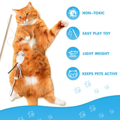 NOWFRESH cat wand wooden handle provides sturdy grip.