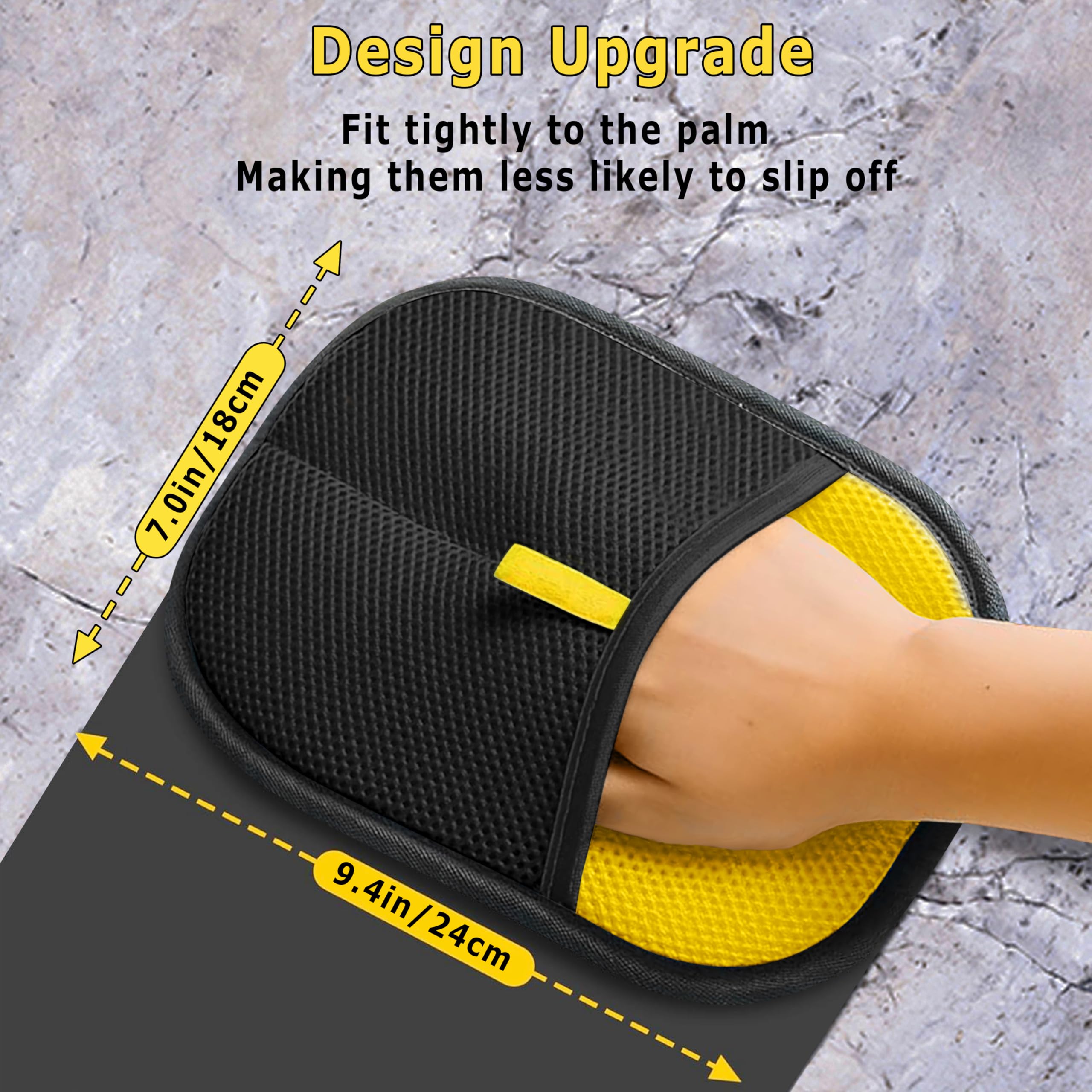 NoWoof glove on sofa demonstrates quick cleaning with hair lint removal