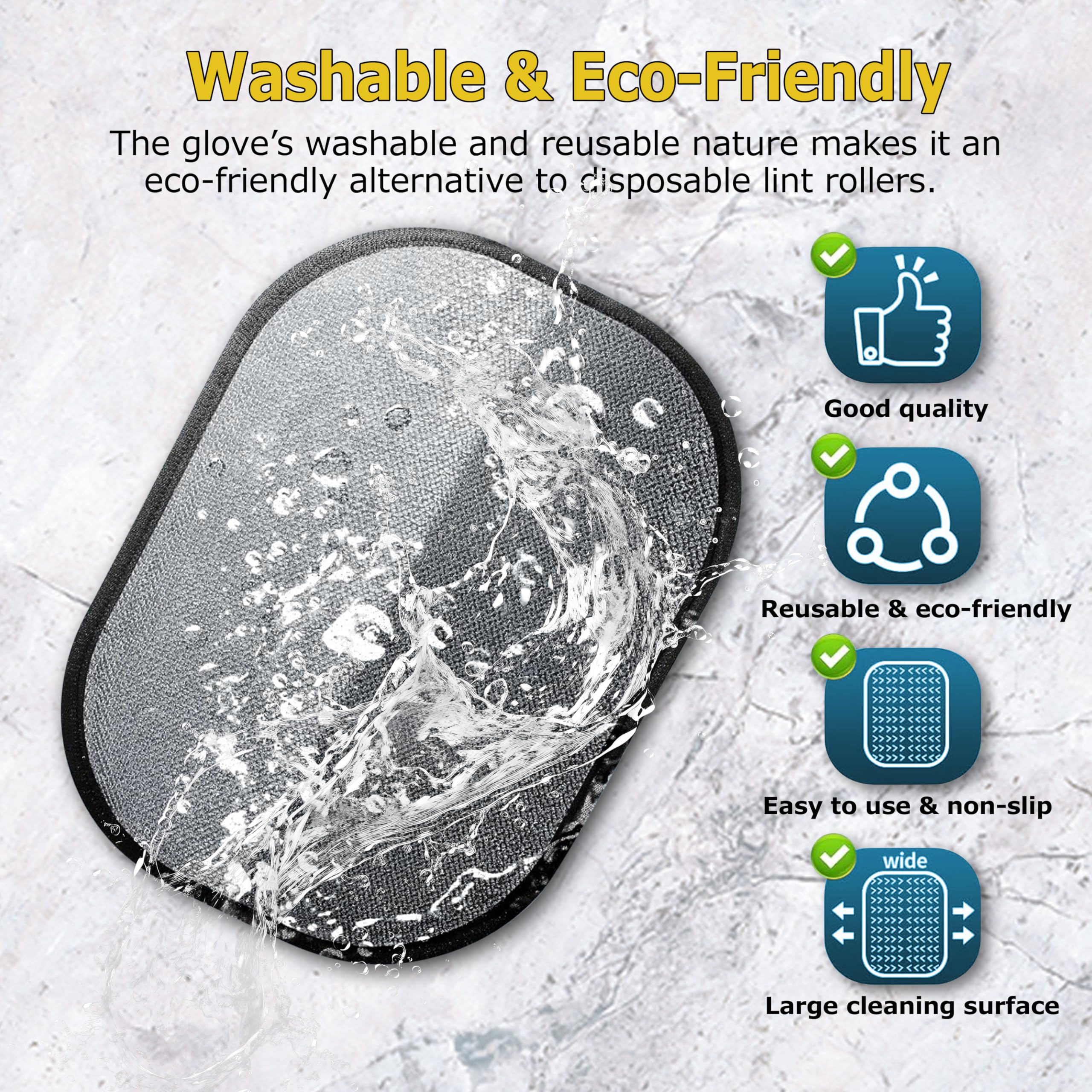 NoWoof larger size glove coverage for faster, more efficient cleaning