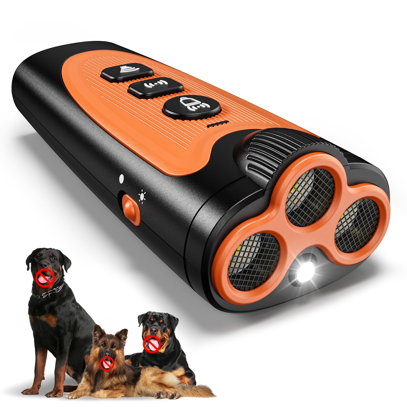 NoxLumina dog bark deterrent device front view for discreet portable training.