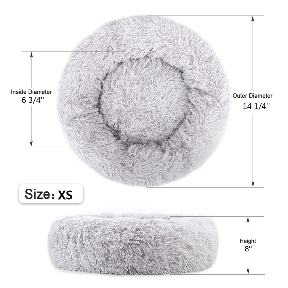 NOYAL Calming Donut Bed faux fur close-up emphasizes warm, comforting texture.